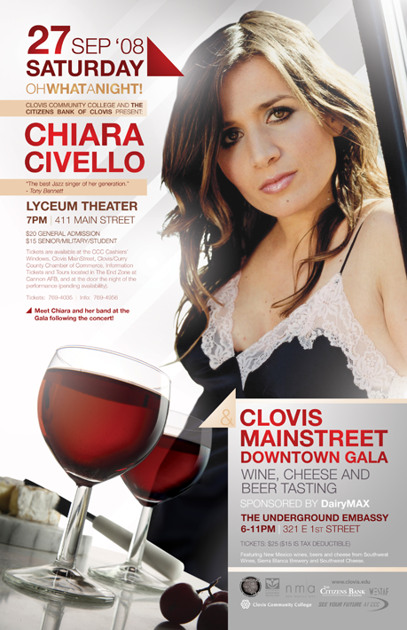Poster for Chiara Civello and Wine & Cheese Gala