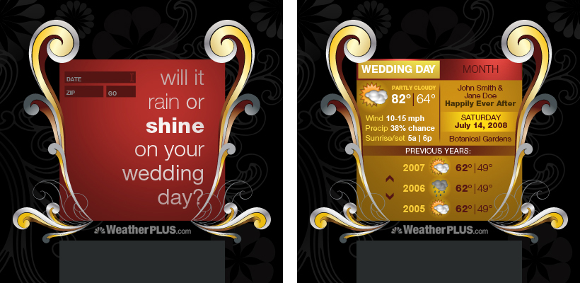 Weather Plus - Rain on Your Wedding Day widget designs